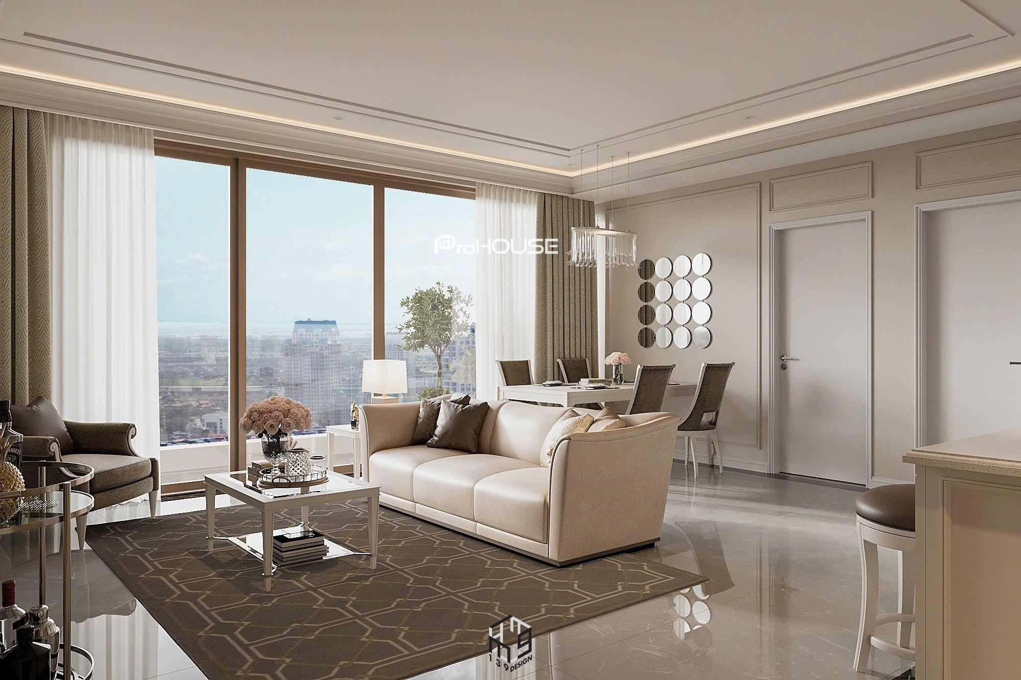 Căn hộ cao cấp 3 phòng ngủ cho thuê tại Midtown M8 – The Peak | 129m2 | Đầy đủ nội thất | View biệt thự